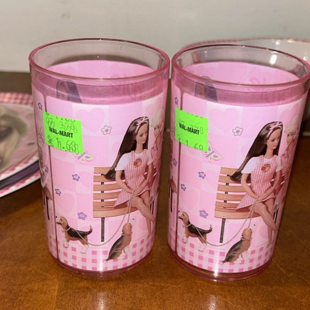 VINTAGE 1996 BARBIE 6 PIECE DINNERWARE SET BY ZAK DESIGNS PLATE CUP BOWL